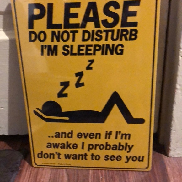 Fun Sign Other - NIP”Do Not Disturb” sign yellow
